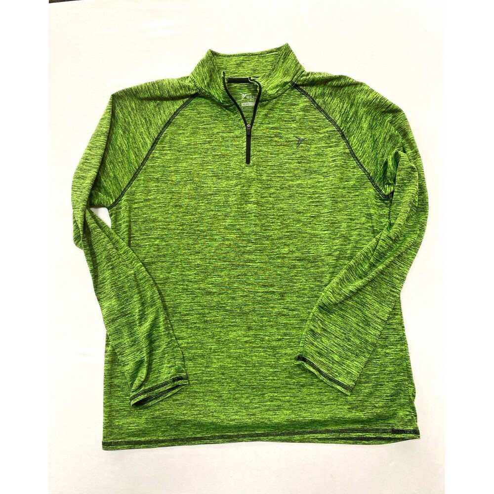 Old Navy Active Men’s M Green Heathered 1/4 Zip Long Sleeve Pullover Raglan